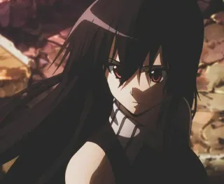 😡 Akame Akame ga Kill! Аниме, Девушка, Акаме, Akame ga Kill, Меч, Тёмные волосы telegram sticker
