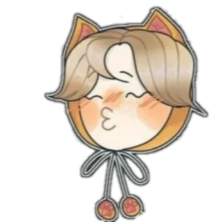 😚 kot, kawaii, anime, manga, słodki, zwierzę, postać, stylizowane telegram sticker