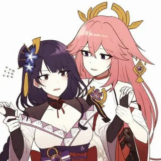 Yae Miko @Palurien telegram stickers