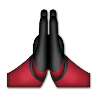 🙏 hands, prayer, pleading, emoji, red, black telegram sticker