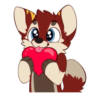 ❤️ lindo, animal, corazón, amor, dibujos animados, peludo, adorable, san valentín telegram sticker