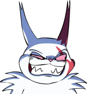 😈 kucing, hewan, kartun, tersenyum, putih, karakter telegram sticker