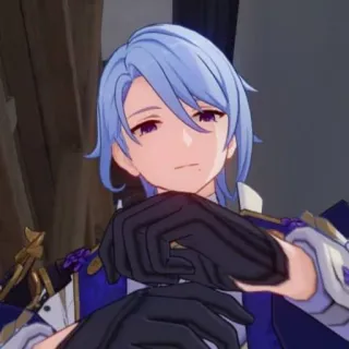 🙄 Kamisato Ayato Genshin Impact animé, jeu, Genshin Impact, Kamisato Ayato, personnage, cheveux bleus telegram sticker