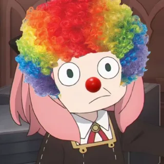 🤡 Anya Forger Spy x Family Anime, Clown, Parodie, Cartoon, Lustig, Witz, Anya Forger, Spy x Family telegram sticker