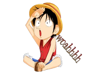 😯 Monkey D. Luffy One Piece woahhhh 원피스, 루피, 애니메이션, 밀짚모자, 만화, 와 telegram sticker