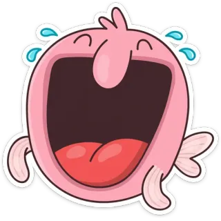 😂 blobfish, laughing, crying, happy, cartoon, fish telegram sticker