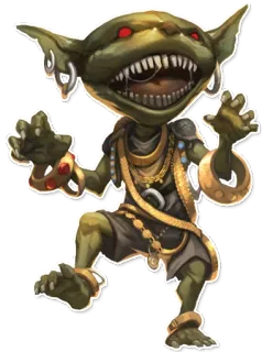 💃 Goblin, Fantasy, Kreatur, Monster, Grüne Haut telegram sticker