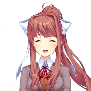 😀 Monika Doki Doki Literature Club! Anime, Spiel, Charakter, Schulmädchen, Lächeln telegram sticker