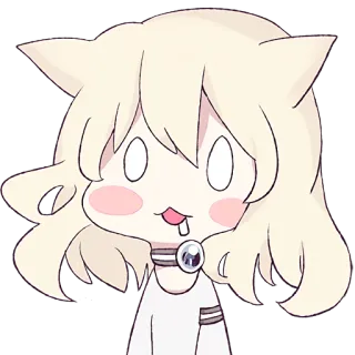 🤤 Anime, Katzenmädchen, Kawaii, Niedlich, Cartoon telegram sticker