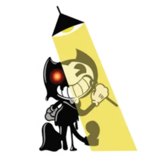 👹 Bendy Bendy and the Ink Machine Kreskówka, Gra wideo, Postać, Bendy, Bendy and the Ink Machine telegram sticker