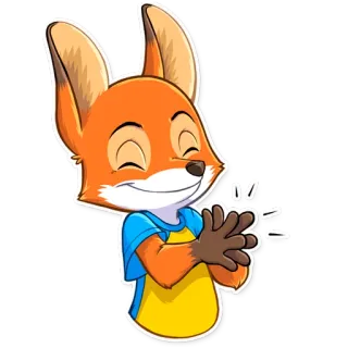 😊 fox, cartoon, animal, cute, character, illustration telegram sticker