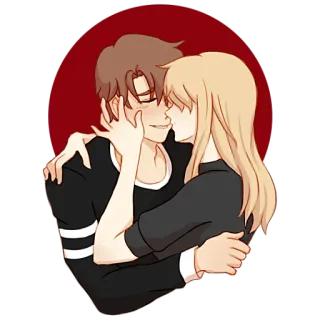 ❤️ pasangan, romantis, cinta, ciuman, kasih sayang, pelukan whatsapp sticker