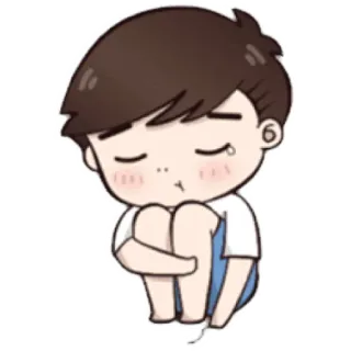 😁 triste, pleurs, émotionnel, dessin animé, personnage, autocollant telegram sticker