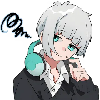 😇 Anime, Menino, Fones de ouvido, Adesivo, Juventude, Adulto jovem telegram sticker