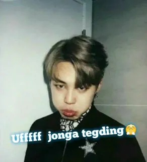 🌟 Ufffff jonga tegding người, kpop, người nổi tiếng, chân dung, hàn quốc telegram sticker