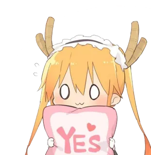 👍 YES Anime, Oui, Mignon, Kawaii whatsapp sticker