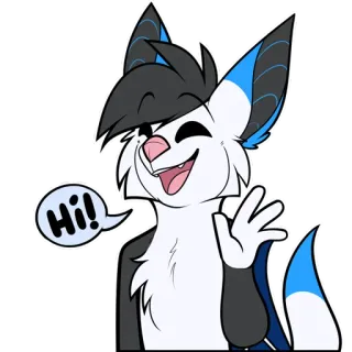 👋 Hi! animale, peloso, cartone animato, saluto, carino, amichevole, ciao telegram sticker