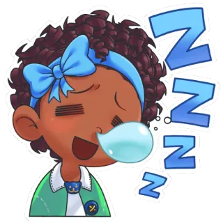 💤 adormilado, zzz, sueño, dibujos animados, chica, chicle, durmiendo telegram sticker