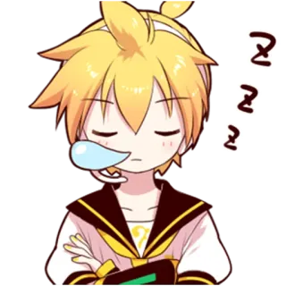 😪 Kagamine Len Vocaloid ママ Anime, Vocaloid, Kagamine Len, schläfrig, süß telegram sticker