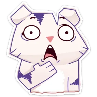 😱 Tier, Cartoon, Sticker, Katze, geschockt, Überraschung, Ausdruck telegram sticker