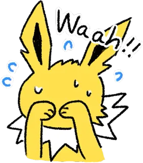 😵 Jolteon Waah!! покемон, джолтеон, плач, аниме, мультфильм telegram sticker