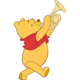 👏 Winnie the Pooh Winnie the Pooh, Disney, cartoon, bear, trumpet, music telegram sticker