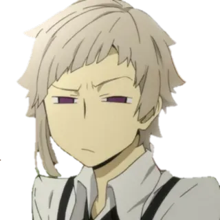 😡 Atsushi Nakajima Bungo Stray Dogs Anime, Atsushi, Nakajima, Bungo Stray Dogs, Cenho franzido, Descontente telegram sticker