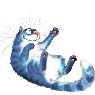 🧵 cat, blue cat, cartoon, funny, animal, cute telegram sticker