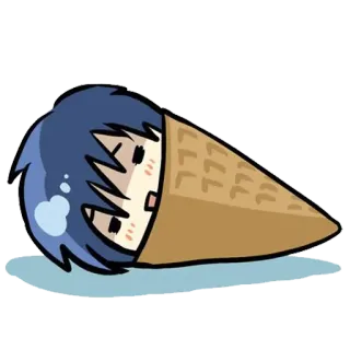 😚 Anime, Kem ốc quế, Hoạt hình, Dễ thương, Món tráng miệng, Kawaii telegram sticker