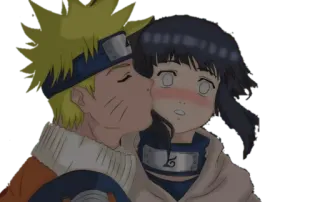 ❤️ Naruto 나루토, 히나타, 애니메이션, 키스, 커플 telegram sticker