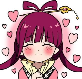 😍 anime, cartoon, cute, hearts, love, kawaii telegram sticker