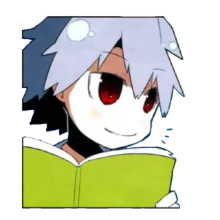 🔹 Anime, Lectura, Libro, Dibujo animado, Personaje telegram sticker