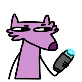 ⚡️ dessin animé, animal, chien, violet, lampe de poche telegram sticker