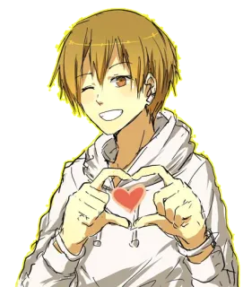 💚 Anime, Menino, Coração, Amor, Fofo, Desenho, Personagem telegram sticker