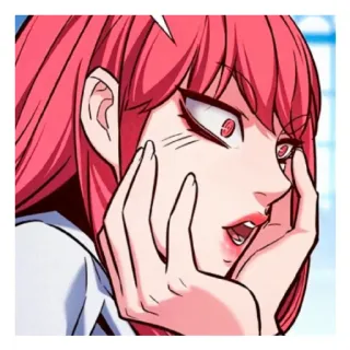 🥵 Anime, Manga, Charakter, pinke Haare, Frau, Mädchen, Kunst telegram sticker