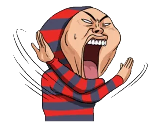 🙅‍♂️ Kartun, Marah, Berteriak, Hoodie, Karakter telegram sticker