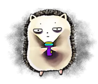 👻 hérisson, dessin animé, animal, mignon, lampe de poche telegram sticker
