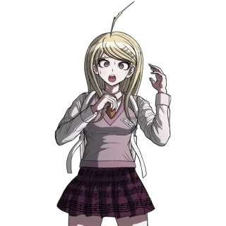 😱 Kaede Akamatsu Danganronpa V3: Killing Harmony Аниме, Видеоигра, Персонаж, Светлые волосы, Школьная форма, В шоке telegram sticker