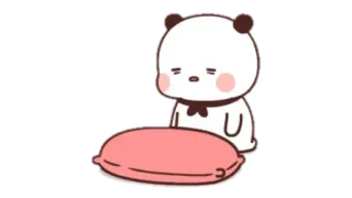 ✨ Cartone animato, Panda, Carino, Cuscino, Assonnato, Kawaii whatsapp sticker