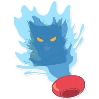 😲 cat, ghost, blue, red, animal, halloween, spooky telegram sticker