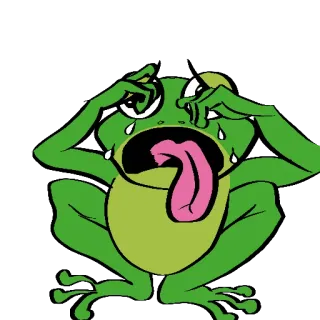 😭 カエル, アニメ, 悲しい, 泣く, 表情 telegram sticker