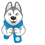 😌 Husky, Khăn choàng, Phim hoạt hình, Động vật, Chó telegram sticker