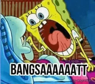 😡 Spongebob BANGSAAAAATT spongebob, meme, marah, lucu whatsapp sticker