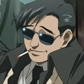 😎 rauchen, mann, sonnenbrille, anime, zigarette whatsapp sticker