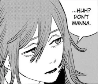 🤍 ...HUH? DON'T WANNA. Anime, Manga, Ragazza, Faccia, Espressione, Atteggiamento whatsapp sticker