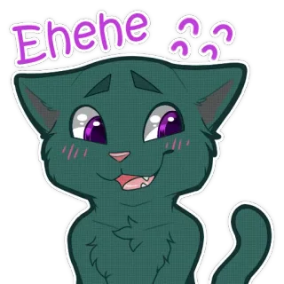 😳 Ehehe แมว, น่ารัก, สติกเกอร์, มีม, ตลก telegram sticker