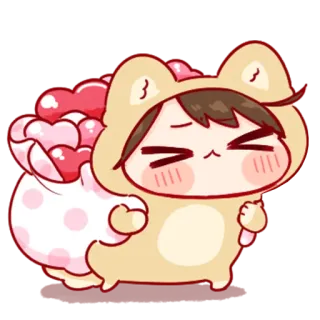 💞 lindo, corazones, anime, kawaii, oso whatsapp sticker