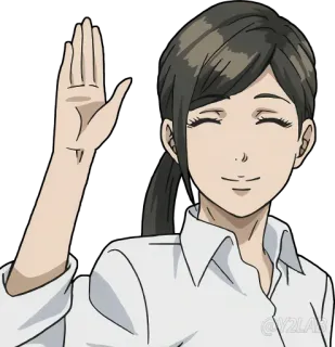 👋 Anime, Frau, lächelnd, Cartoon, Figur, weiblich whatsapp sticker