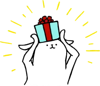 🎁 regalo, animale, carino, celebrazione, presente, festivo telegram sticker