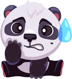 😓 Panda, Sticker, Fofo, Gota de suor, Preocupado telegram sticker
